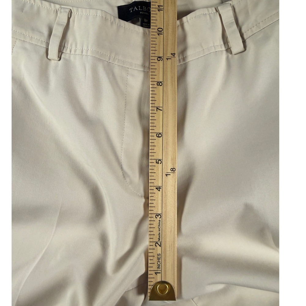 Talbots Heritage Wide Leg Dress Pants Womens 8P Off White Capsule Minimalist - Picture 4 of 7